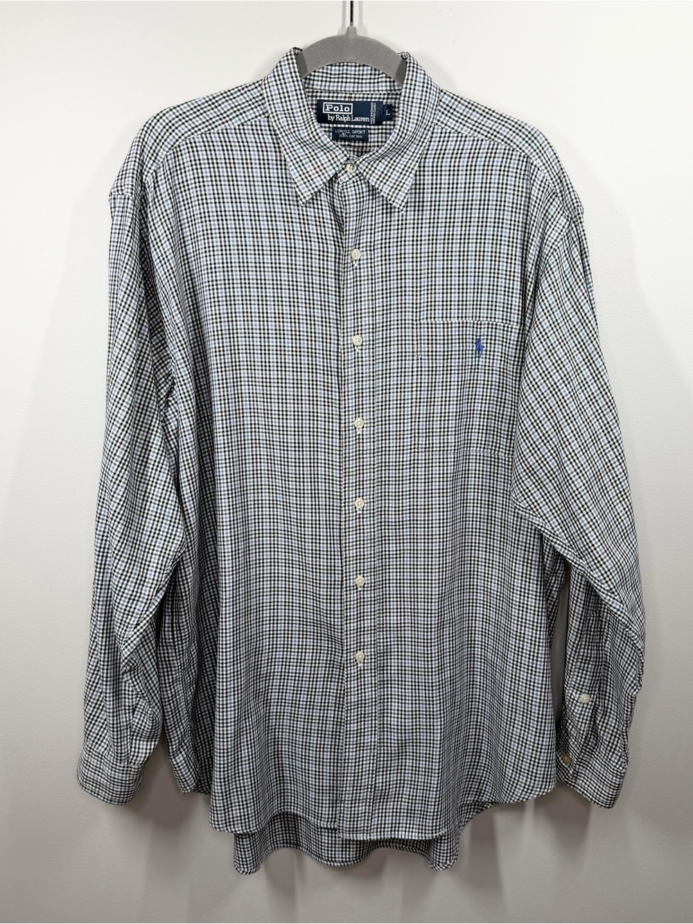 Vintage Polo Ralph Lauren Lowell Sport Plaid Button Down Shirt Mens Large Preppy